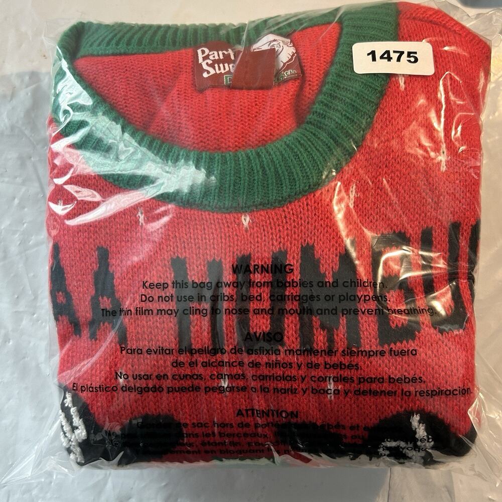 Christmas Party Sweater Sheep Baaa Bah Humbug Ugly Red Sweater Size XL Dec. 25th - Picture 12 of 12